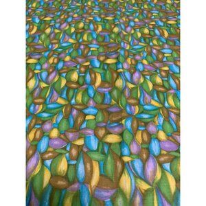Colorful Abstract Leaf Pattern Cotton Fabric 18 x 22" Crafting Sewing